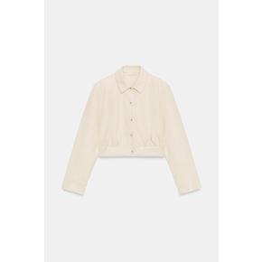 ZARA 자라 어깨 패드 가죽 반팔 셔츠 4387 257 712