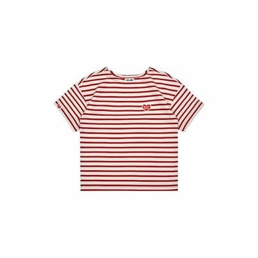 벨리타앤보이즈 레드 BB 하트 스트라이프 반팔 BK5MTS04RE