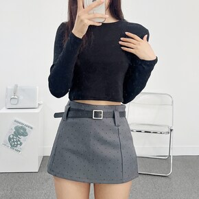 블리 트임 도트 스커트 땡땡이 슬릿치바 러블리 걸리시 꾸안꾸 데이트룩_P425722449