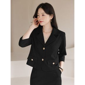 XXL까지  골드 버튼 플랩 포켓 트위드 자켓 가을 하객룩 오피스룩 모임룩 격식.._P404720986
