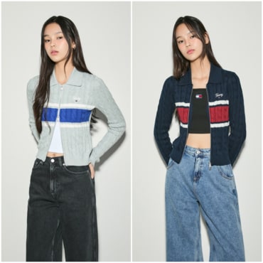 타미진스 여성 투웨이 케이블 집업 가디건 T32E7KCD40TWT2 TOMMY JEANS