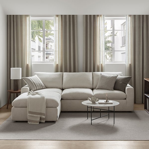 [12/11~21, 연말세일]  캄포미니 4인소파 카우치형_아이보리