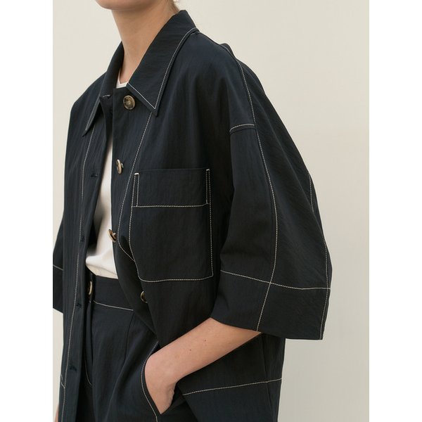 TOR STITCH WIDE SHIRT _2 COLOR