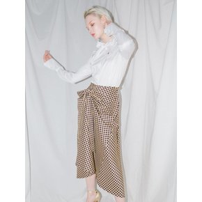 0 8 check tied full skirt - GOLD