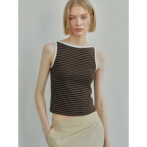 BACK POINT SLEEVELESS / BROWN STRIPE