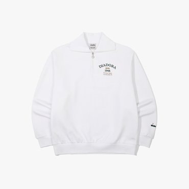 디아도라 [공식스토어] 에센셜 카라 기모 맨투맨 WHITE (D3423LFS62WHT)
