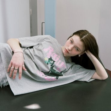 레이브 Cat Oversized T-Shirt VW5ME942_2color