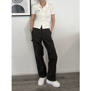 25FW 여성 스트라이프 카펜터 팬츠 블랙 A4Z7KBLK