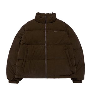 BASIC LOGO OVERSIZE CORDUROY SHORT DUCK DOWN JACKET BROWN 오버사이즈코듀로이 덕다운 브라운