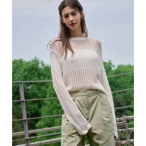 린넨 시어 루즈핏 니트 [2COLOR]