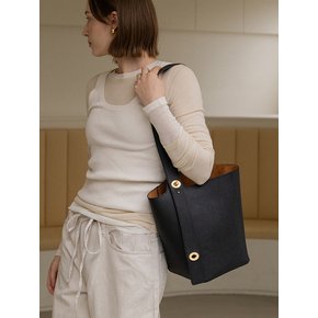 2way Bucket Bag Ople Leather_ Black