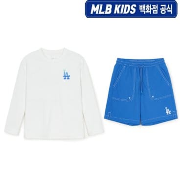 MLB키즈 [백화점공식] 245SS 베이직 티셔츠형 래쉬가드 세트  7ASWB2253-07WHS