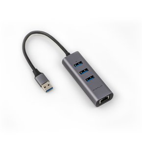 WIZ-HR34 V2 USB허브 USB3.2 Gen1 3포트 기가비트 유선랜 초소형 알루미늄 자동절전