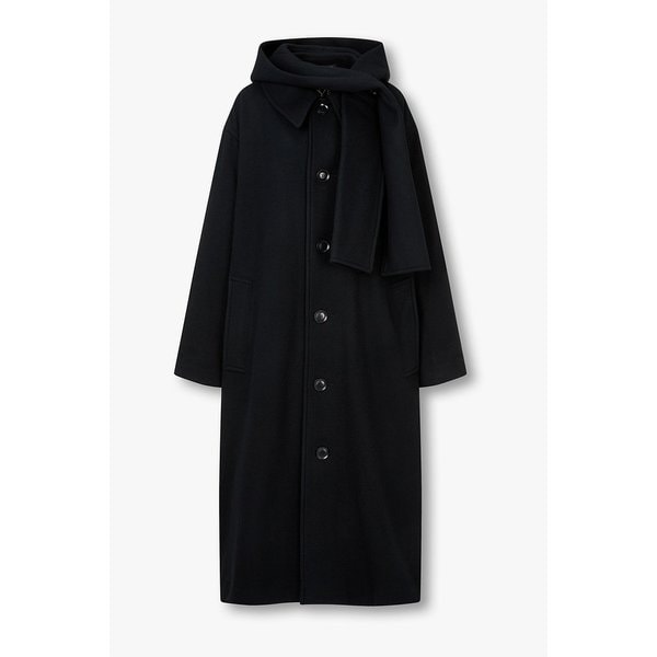 [Y`s]카프 후드 브러시트 울 코트 6615305202000