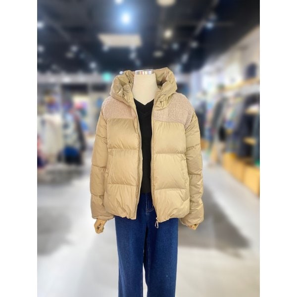 [여주점] 니트 블럭 후드 집업 패딩 (BAPD62461)