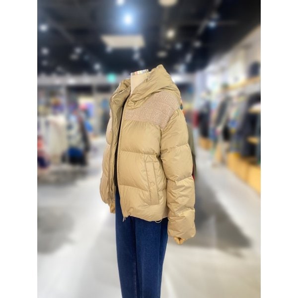 [여주점] 니트 블럭 후드 집업 패딩 (BAPD62461)