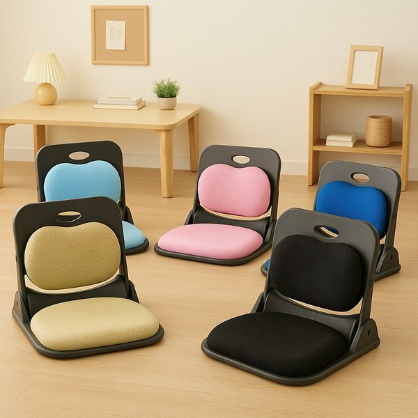 푹신 도톰 허리편한 등받이 접이식 좌식의자 10colors (FB5101)