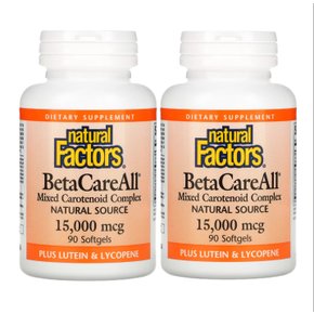 내추럴팩터스 BetaCareAll 베타카로틴 15,000mcg 90소프트젤 X 2통