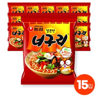  농심 얼큰한 너구리 120g (15입) 봉지라면