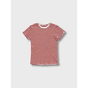 [22 SUMMER][SALT Label] STRIPE WAFFLE T-SHIRT_RED