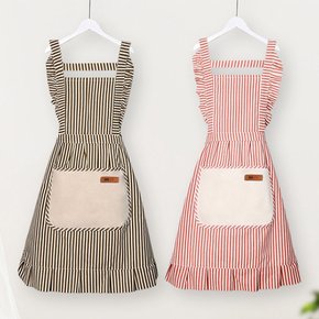 [1+1] 코튼 스트라이프 핸드타월 일체형 앞치마 컬러4종 요리 주방 앞치마