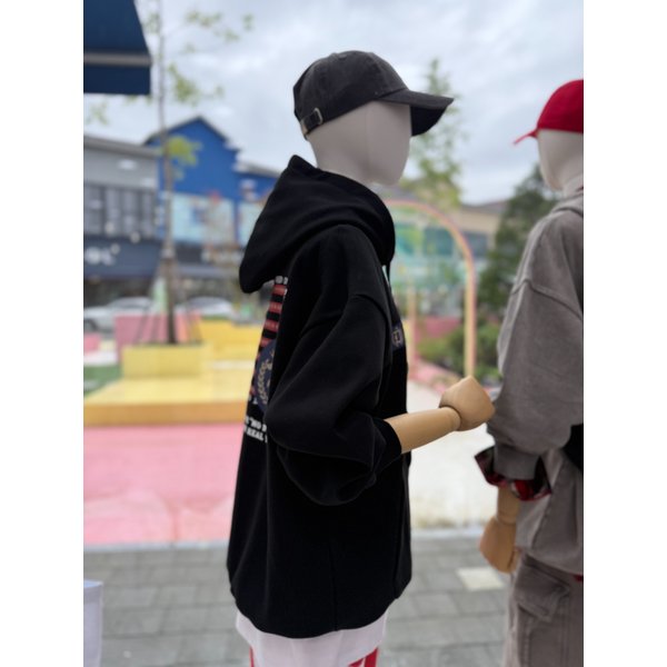 [여주점] 곰돌이 성조기 오버핏후드 티셔츠  JGZK30803