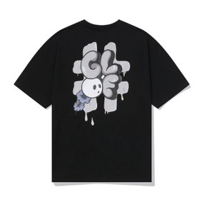 [BEENTRILL X ARKADDITION] 골프 해시태그 아트웍 오버핏 반팔 티셔츠 BA242TS033_BK