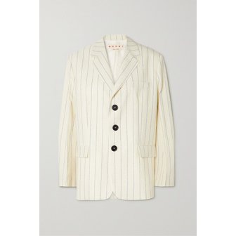 마르니 Pinstriped Wool Blazer 아이보리