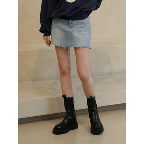 W1055 CUTTING DENIM MINI SKIRT_LIGHT BLUE