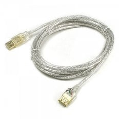 Coms USB 고급형 연장 케이블 3m 투명 GOLD  실버로 수입됨