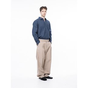 Corduroy One-tuck Wide Pants - Beige /M243PT01BE