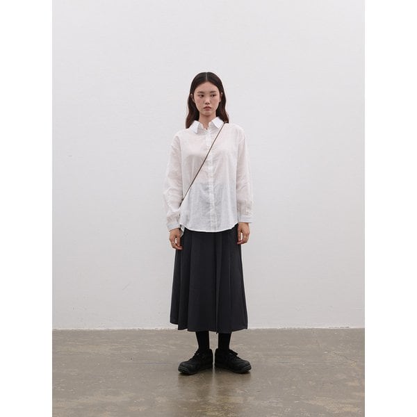 핀턱 밴딩 플리츠 롱 스커트