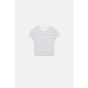 크롭 도트 프린트 반팔 티셔츠 / 3641/305/064 BLACK / WHITE