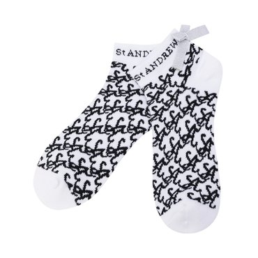 세인트앤드류스 25 F/W 여성 자카드 글리터 리본 단목 양말 (821E3SCA02WH)