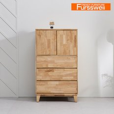 품질인증  정품자재사용/ 퍼스웰 앨토 고무나무원목 수납형5단 서랍장(SI_202)