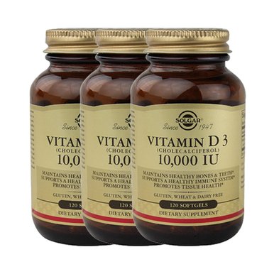 [해외직구] 솔가 비타민D3 콜레칼시페롤 10000IU 120소프트젤 x3