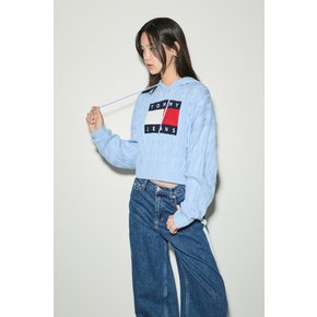 여성 빅 플래그 케이블 스웨터 후디 T32E7KTO43TWT1 TOMMY JEANS