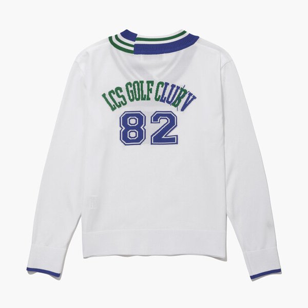 [여주점] 여성 V넥 배색 포인트 스웨터 GQ222LKP41  WHTE