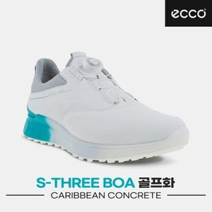 에코 [에코코리아정품]2023 에코 S 쓰리(S-THREE) 보아 남성용 골프화[화이트&캐리비안&콘크리트][102954-60628]