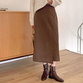 [옷자락] 여성 레이온 뒷트임 스웨이드 밴딩 h라인 롱 스커트