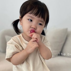 여아 아동 주니어 티셔츠 봄 여름 반팔 티 어깨단추