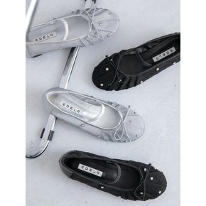 [단독]Bonnie 보니 리본 망사 메쉬 큐빅 메리제인 2cm