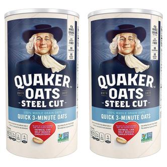 퀘이커 미국직구 Quaker 퀘이커 스틸컷 오트 시리얼 퀵 3분 오트 709g 2팩