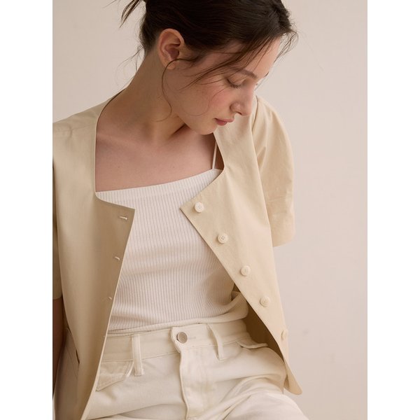 Volume half sleeve jacket - Beige