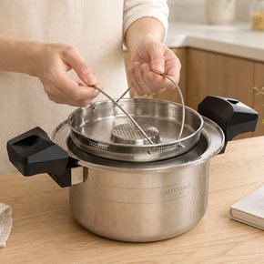 국산 알텐바흐 엑스쿠첸 통5중 316Ti 스텐 저당 저압 냄비 2.8L/저당트레이 포함