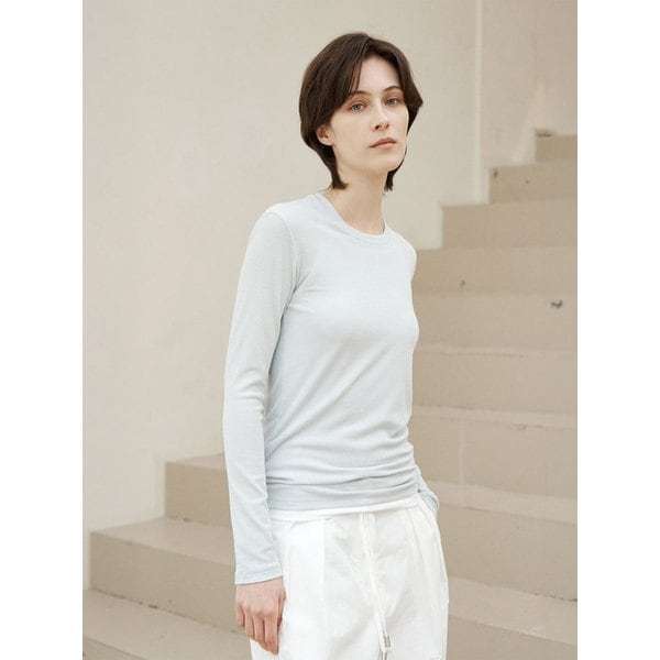 수피마 골지 라운드 긴팔티