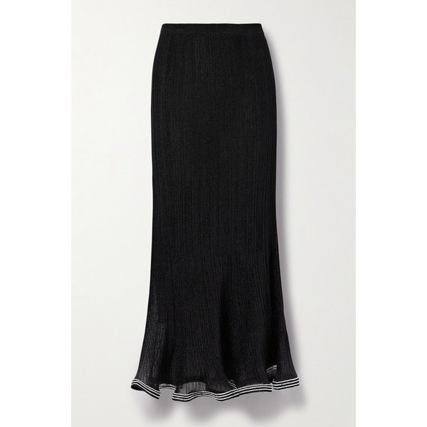 심카이 브라이튼 크리스탈 장식 메탈릭 리브 니트 맥시 스커트 46376663162946706