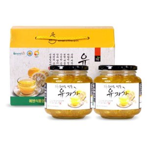  에덴식품 고흥 유자로 만든 유자차 1kg X 2병