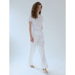 linen pintuck pants _white