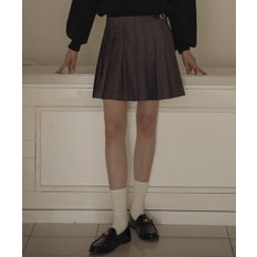 Buckle point pleats skirt_Gray